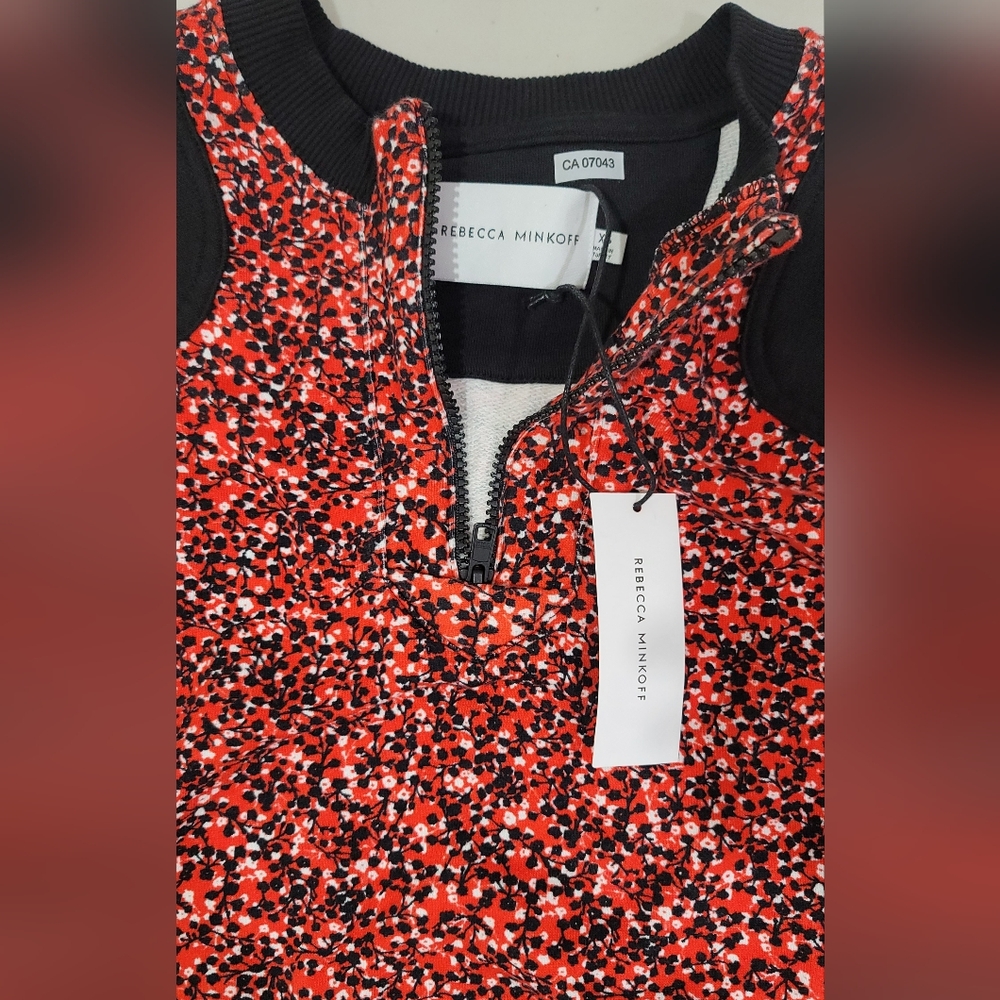 Rebecca Minkoff Sara Floral Print French Cottonterry Cropped Sweatshirt - Picture 4 of 7